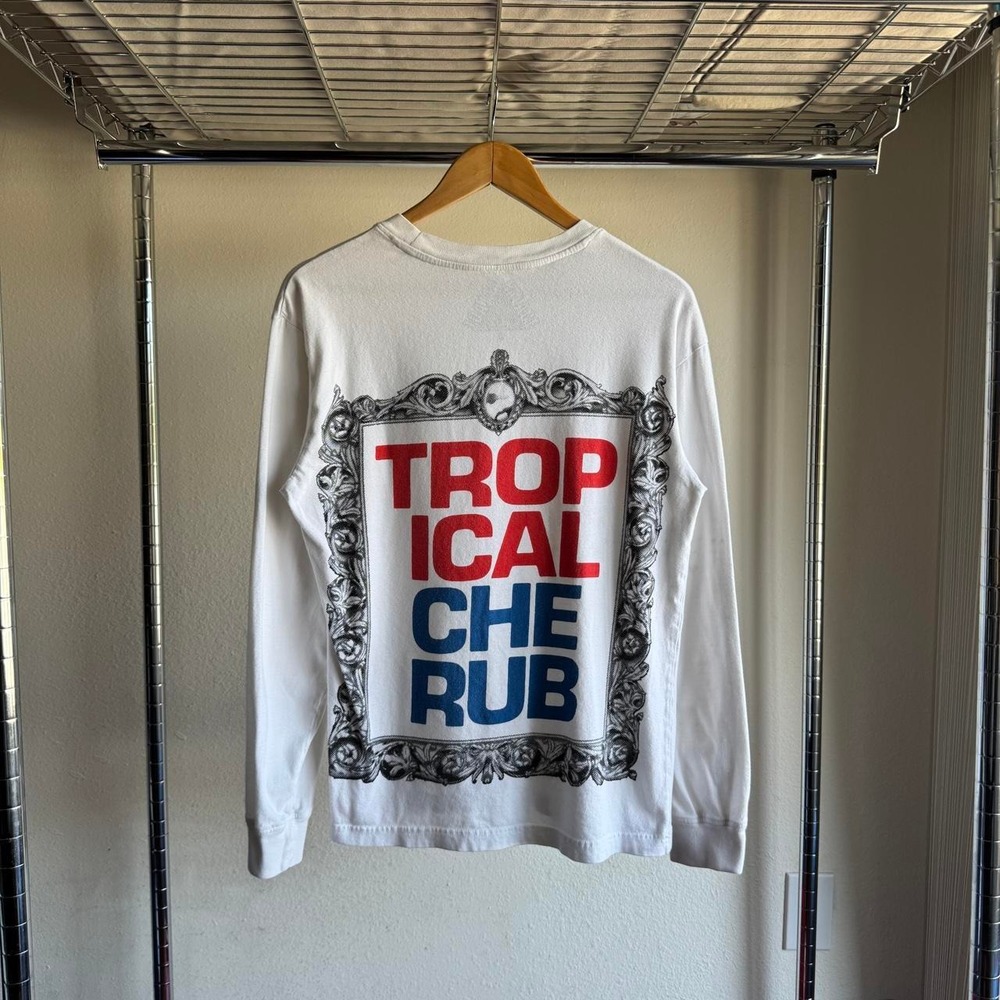 Palace Tropical Cherub Long Sleeve Tee White Graphic Shirt Mens Small